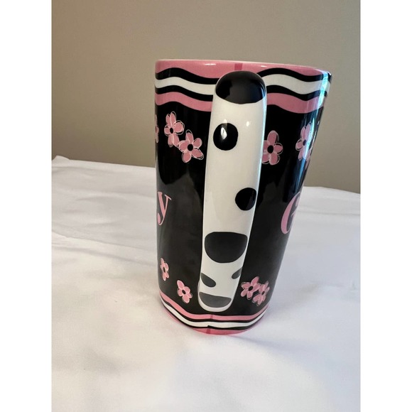By‎ Ganz Girly Mug Black & Pink 6" - Picture 3 of 6